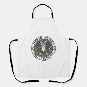Tablier Langage Fleur Chat Chat Tee Graphique Art - Fleur