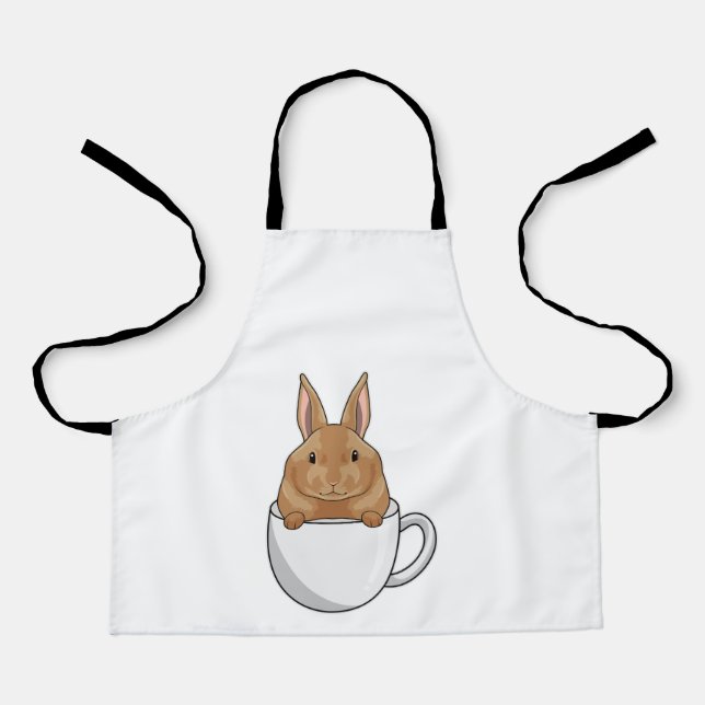 Tablier Lapin avec la coupe de café (Recto)