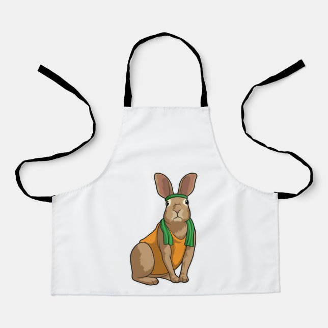 Tablier Lapin comme coureur avec serviette (Recto)