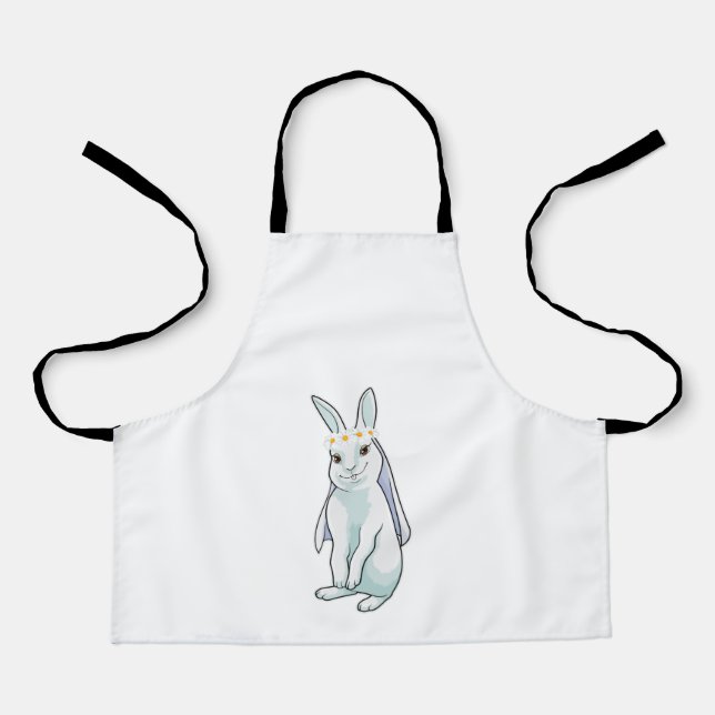 Tablier Lapin comme mariée avec couronne de fleurs (Recto)