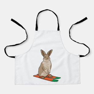 Tablier Lapin comme skieur avec ski