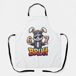 Tablier Lapin de Pâques Mème Bruh Drôle 6 7 Œufs de Pâque