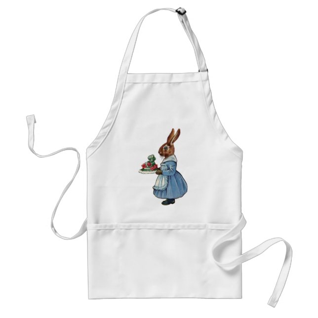 Tablier Lapin vintage avec gâteau (Devant)