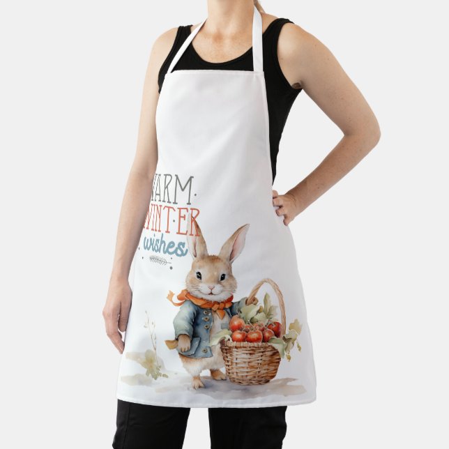 Tablier Lapins Chaleureux Souhaits D'Hiver (Insitu)