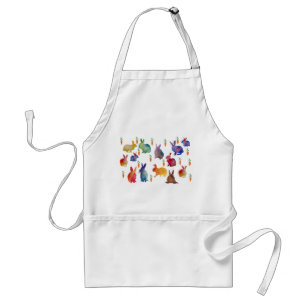 Tablier Lapins couleur aquarelle Pâques