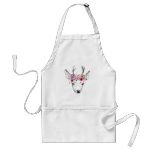 Tablier L'aquarelle fleurit des cerfs communs