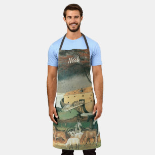 Tablier L'Arche de Noé par Edward Hicks, Art Populaire Vin