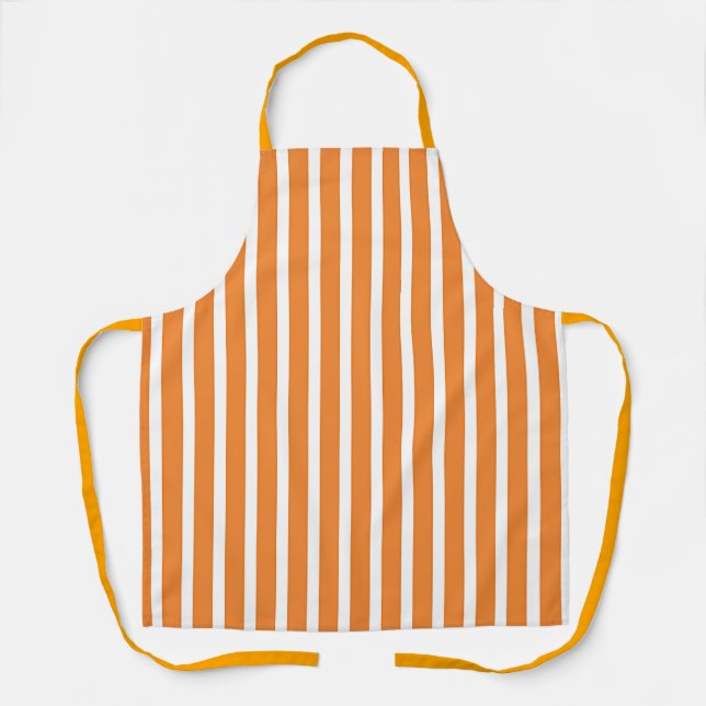 Tablier Large bande blanche orange (Recto)