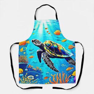 Tablier L'art corallien de la tortue de mer