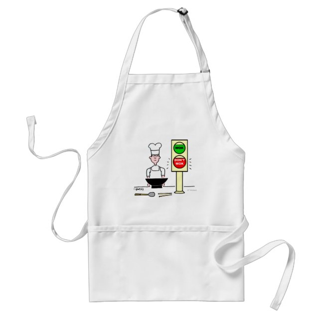 Tablier L'art du dessin humoristique chinois Stir Fry Wok (Devant)