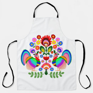 Tablier l'art populaire polonais - motif de broderie flora