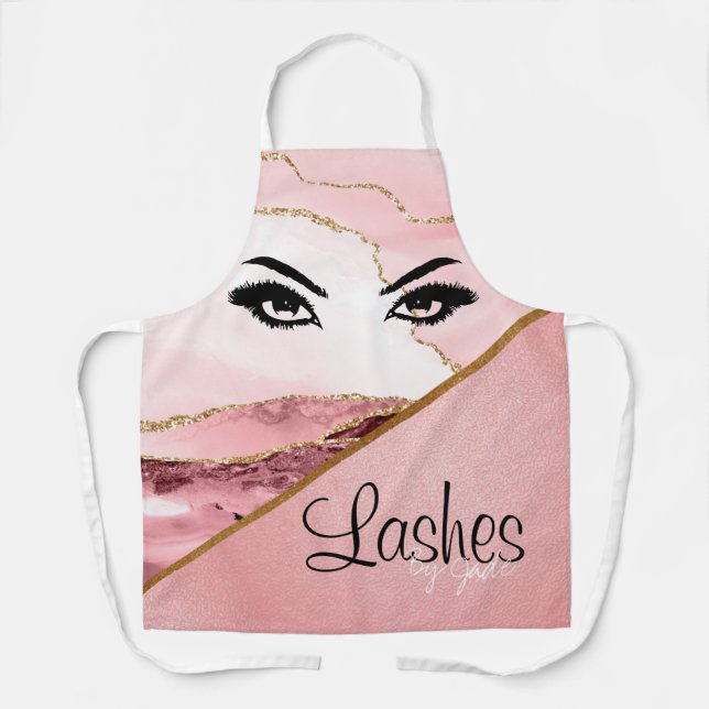 Tablier Lashes Roses Par Apron - Personnalisable (Recto)