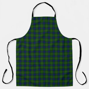 Tablier Lauder tartan bleu vert plaid