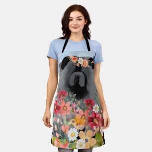 Tablier LAVAGE EN noir clair - Chien de Chow bleu