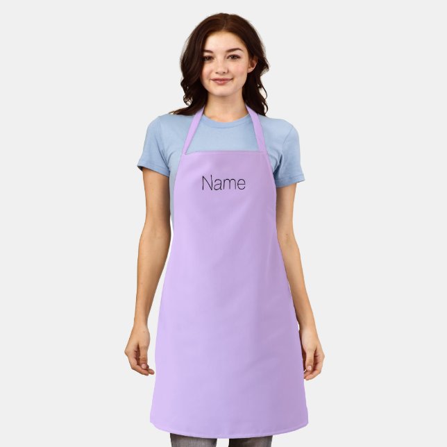 Tablier lavande lilas moderne nom personnalisé monogramme  (Porté)