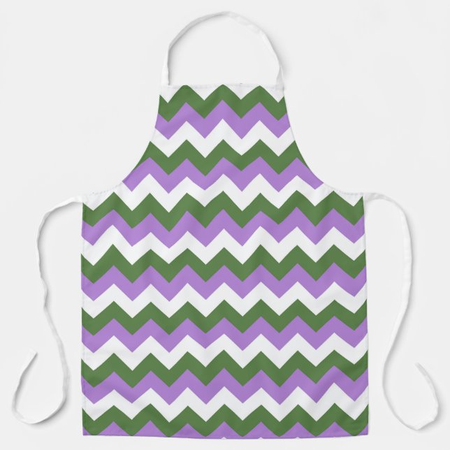 Tablier Lavande, vert et blanc Chevron Zigzag (Recto)