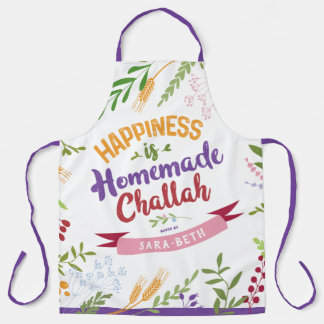 Tablier Le bonheur est fait maison Challah ÉNORME Floral
