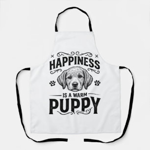 Tablier Le bonheur est un chiot chaud design de t-shirt vi