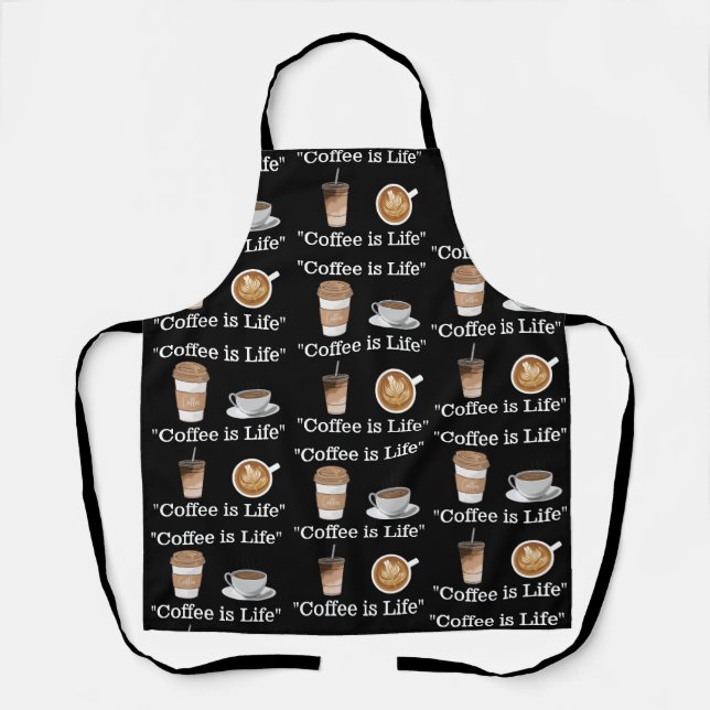Tablier "Le café c'est la vie" (Recto)