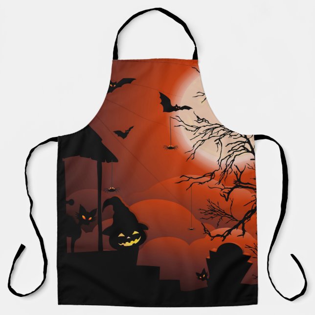 Tablier Le cauchemar de la lune sanglante d'Halloween (Recto)