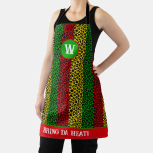 Tablier Le chef jamaïcain Rasta Striped Empreinte de léopa