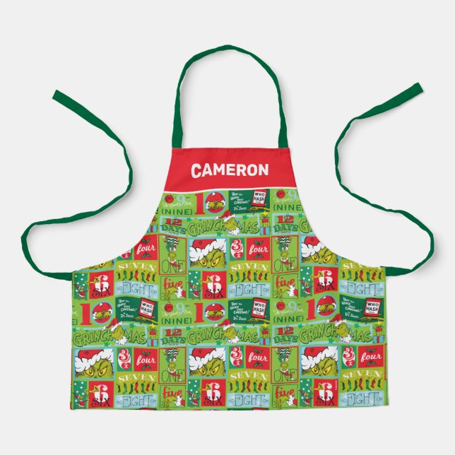 Tablier Le Grinch | 12 Jours de Motif Grinchmas (Recto)