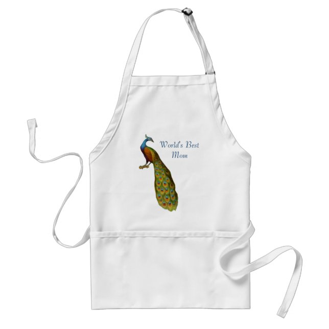 Tablier Le meilleur Peacock Art Apron de maman du monde (Devant)