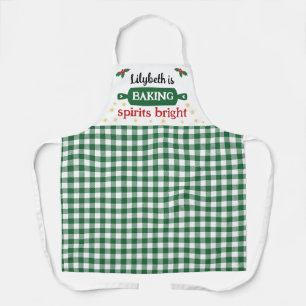 Tablier Le Nom Vert Est De Baking Spiritueux Noël