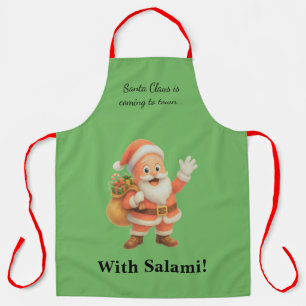 Tablier Le Père Noël arrive en ville.. Avec du Salami !