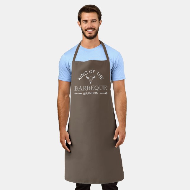 Tablier Le Roi Du Barbeque | Papa Cadeau Nom personnalisé (Porté)
