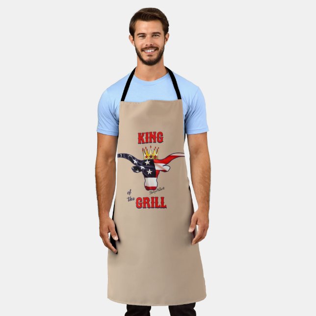 Tablier Le Roi Du Gril, Longhorn Steer Apron (Porté)