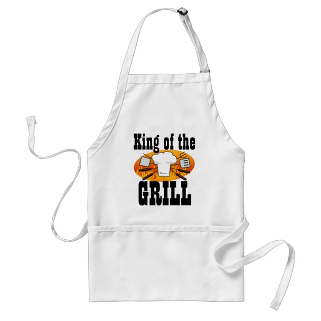 Tablier Le Roi du Grill Amusant Cuisine barbecue pour homm (Devant)