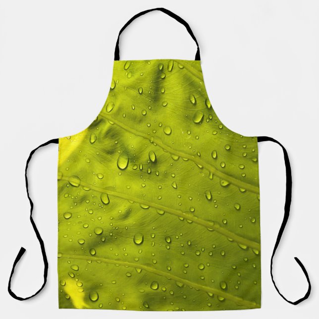 Tablier L'eau chute sur la feuille verte (Recto)