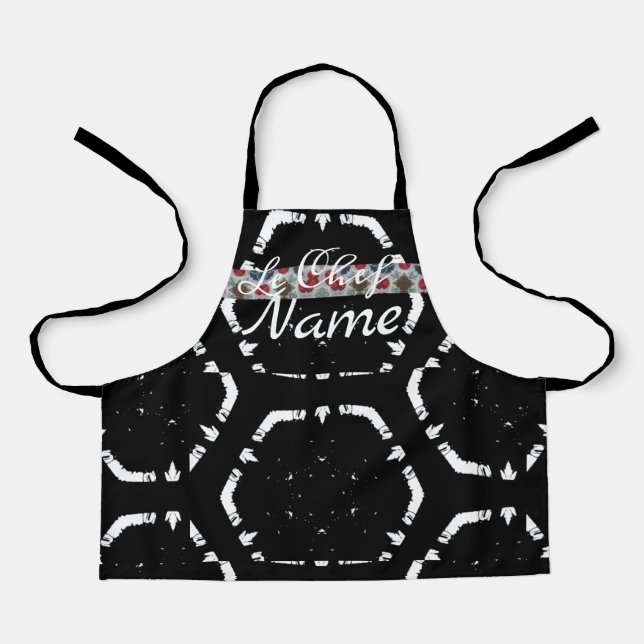 Tablier LeChef NOM B&W Externe pour enfants (Recto)