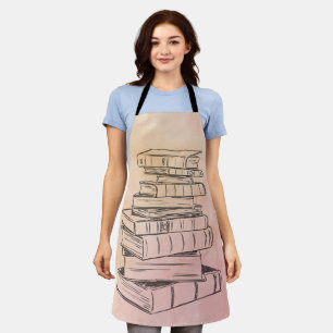 Tablier Lecteur de livre Vintage Watercolor Library Enseig