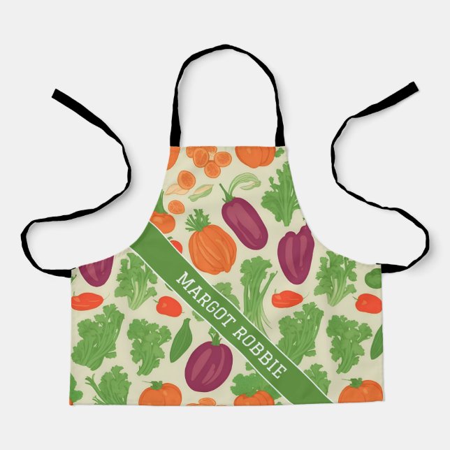 Tablier Légumes frais Floral coloré Motif (Recto)