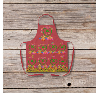 Tablier Légumineuses et tournesols rouges