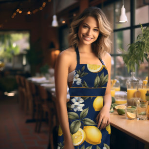Tablier Lemons et fleurs méditerranéens de la Marine