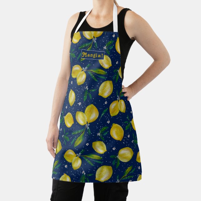 Tablier Lemons of Sorrento "Mangia !" Apron d'Italie (Insitu)