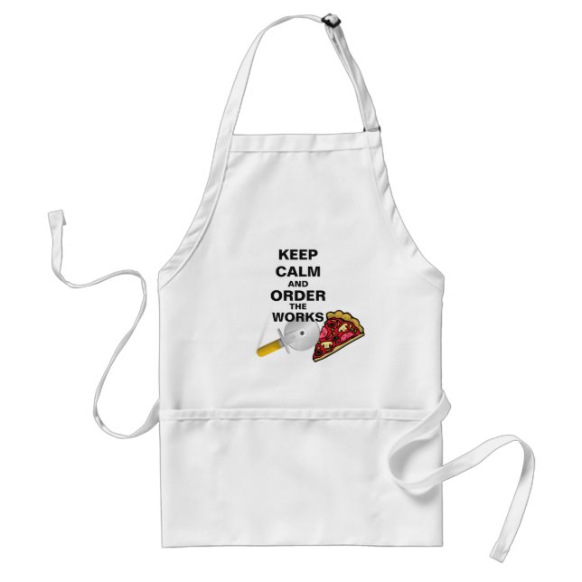 Tablier Les amateurs de pizza gardent le calme et commande (Devant)