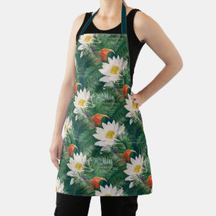 Tablier Les Blancs Lotus Tropical Birds & Lotus Motif