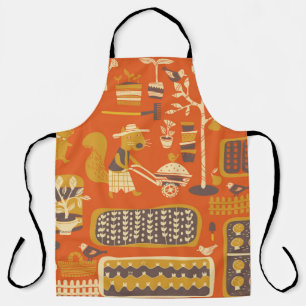 Tablier les écureuils sont dans le jardin, vintage dessiné