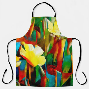 Tablier Les jonquilles. Composition florale Abstraite dans