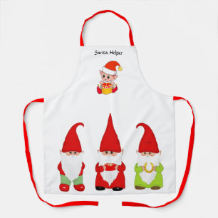 Tablier Les lutins de Noël et l'elfe mignon sur fond blanc