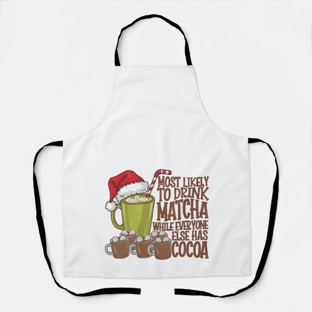 Tablier Les plus susceptibles de boire Matcha et regarder  (Recto)
