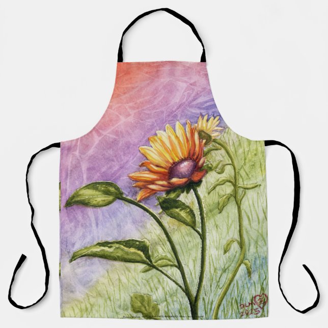 Tablier Les secrets de tournesol au coucher du soleil (Recto)