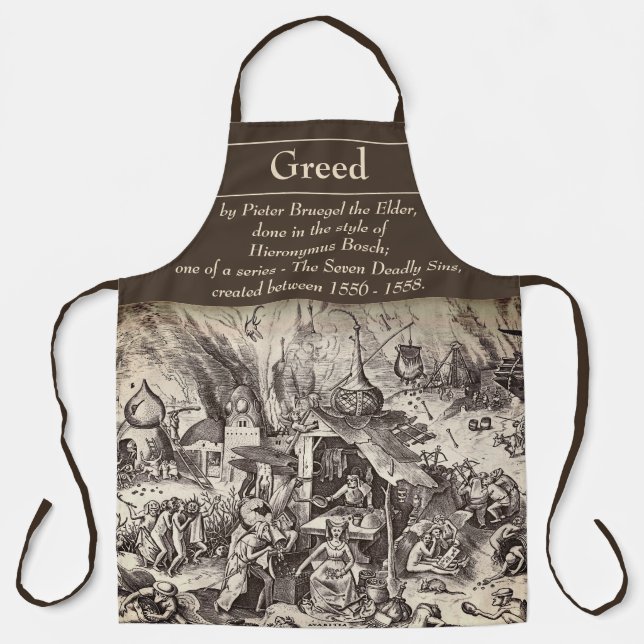 Tablier Les sept péchés mortels - Apron de la cupidité (Recto)