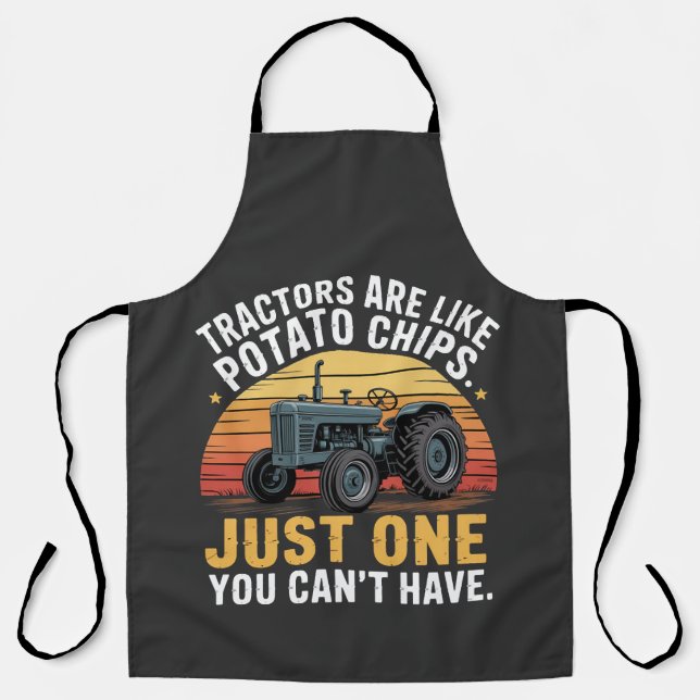 Tablier Les tracteurs sont comme des chips (Recto)