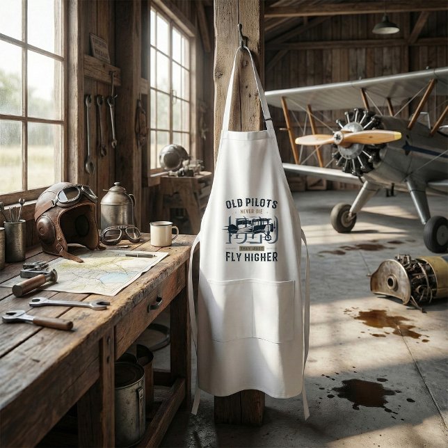 Tablier Les vieux pilotes ne meurent jamais Biplane Citati (Créateur téléchargé)