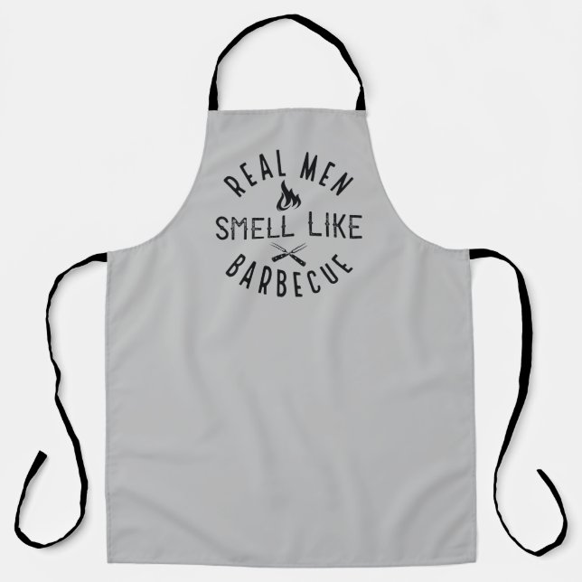 Tablier Les vrais Hommes Sentent Comme Un Barbecue (Recto)